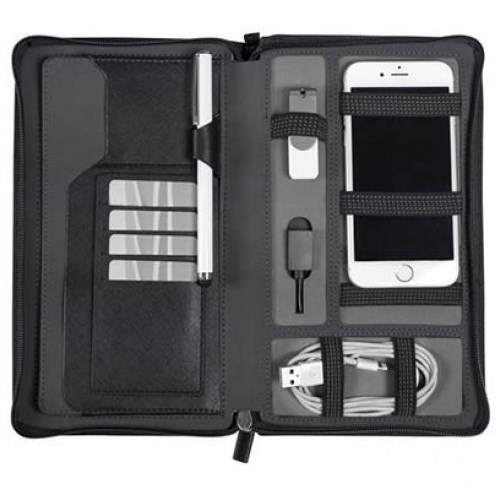 Modena Recharge Travel Wallet with Zipper and Wrist Strap
